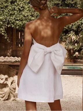 dissh white linen bow dress White linen bow dress, DISSH AU xs